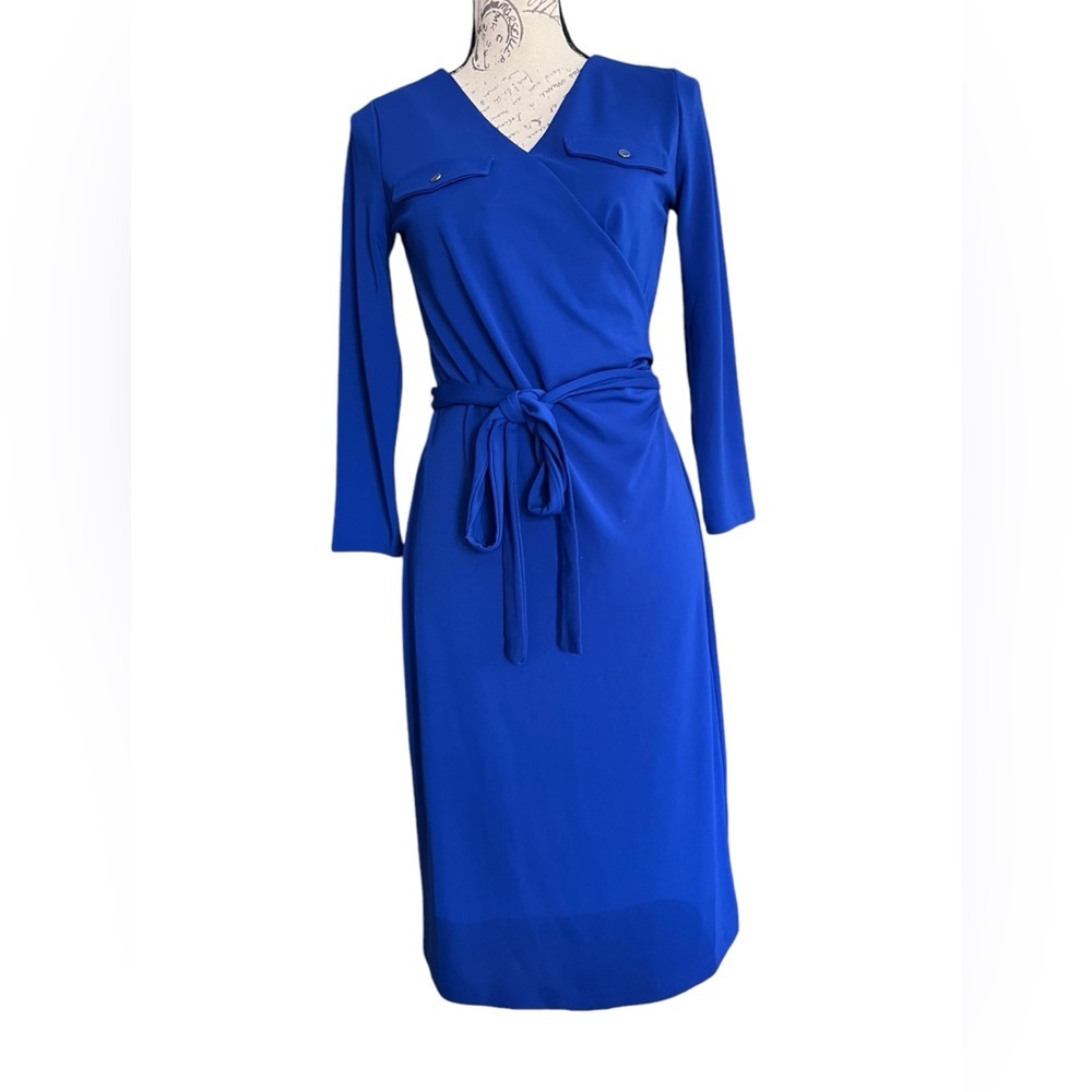 Talbots faux wrap dress cobalt blue dress, new with tags, size XS